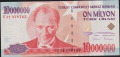 7.Emisyon 10 000 000 Lira E31 978763 Çok Çok Temiz+