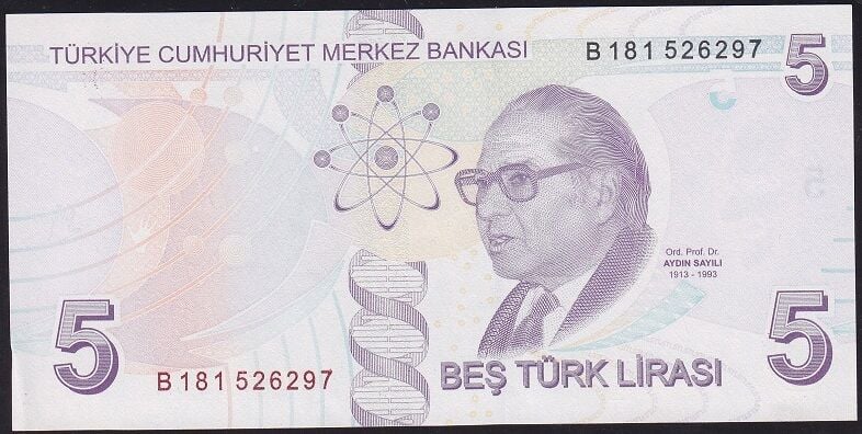9.Emisyon 2.Tertip 5 Lira B181 526297 Çilaltı Çil