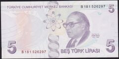 9.Emisyon 2.Tertip 5 Lira B181 526297 Çilaltı Çil