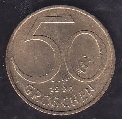 Avusturya 50 Groschen 1990