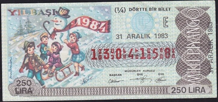 1983 31 Aralık Çeyrek Bilet - E Serisi