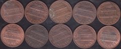 Amerika 1 Cent 10 Adet 1980-1989 - 1980 lı Yıllar Tam Takım