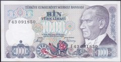 7.Emisyon 2.Tertip 1000 Lira F43 091850 Çilaltı Çil