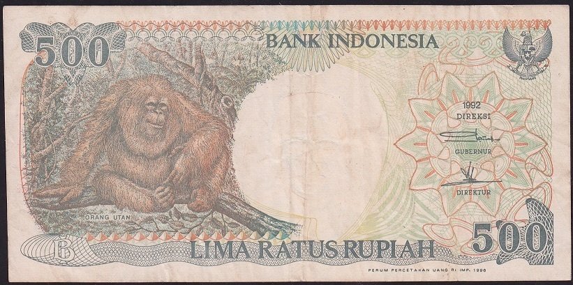 Endonezya 500 Rupiah 1992 / 1996 Çok Temiz+ Pick 128e