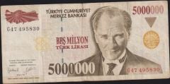 7.Emisyon 5 000 000 Lira G47 495830 Çok Temiz