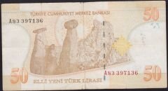 8.Emisyon 50 YTL A83 397136 Temiz