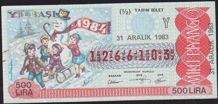 1983 31 Aralık Yarım Bilet - Y Serisi