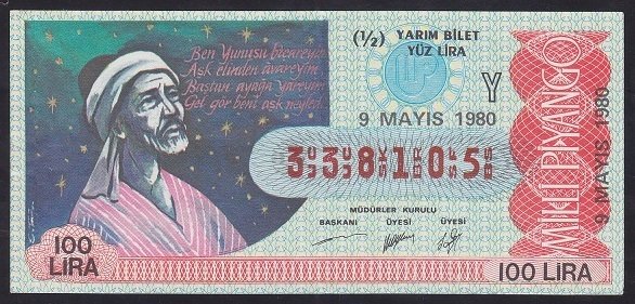 1980 9 MAYIS YARIM BİLET - Y SERİSİ