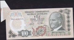 6.Emisyon 2.Tertip 100 Lira H87 628321 Ççt Çilaltı - ERÖR Hatalı Para
