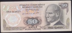 6.EMİSYON 1.TERTİP 50 LİRA B83 219815 ÇÇT +