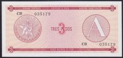 Küba 3 Pesos 1985 Çil Pick fx2