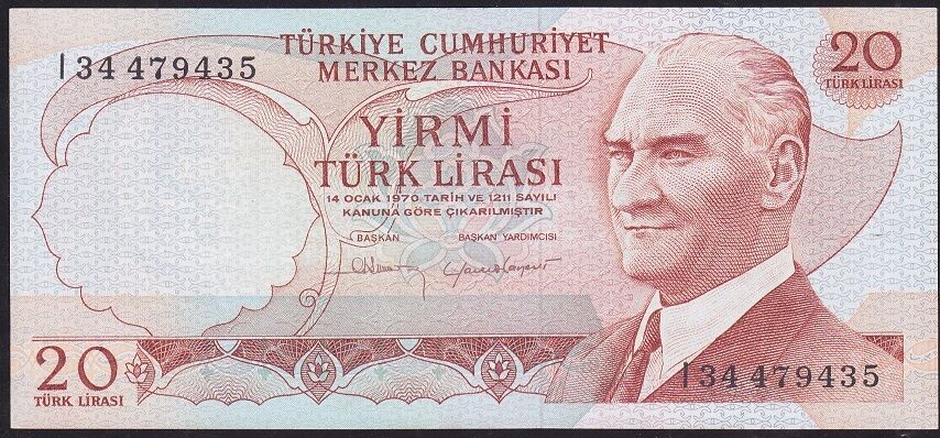 6.Emisyon 4.Tertip 20 Lira I34 479435 Çilaltı