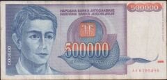 Yugoslavya 500000 Dinar 1993 Çok Temiz+ ( AA )