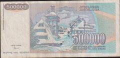 Yugoslavya 500000 Dinar 1993 Çok Temiz+ ( AA )