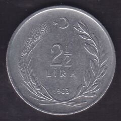 1963 Yılı 2.5 Lira Düz
