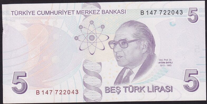 9.Emisyon 2.Tertip 5 Lira B147 722043 Çilaltı