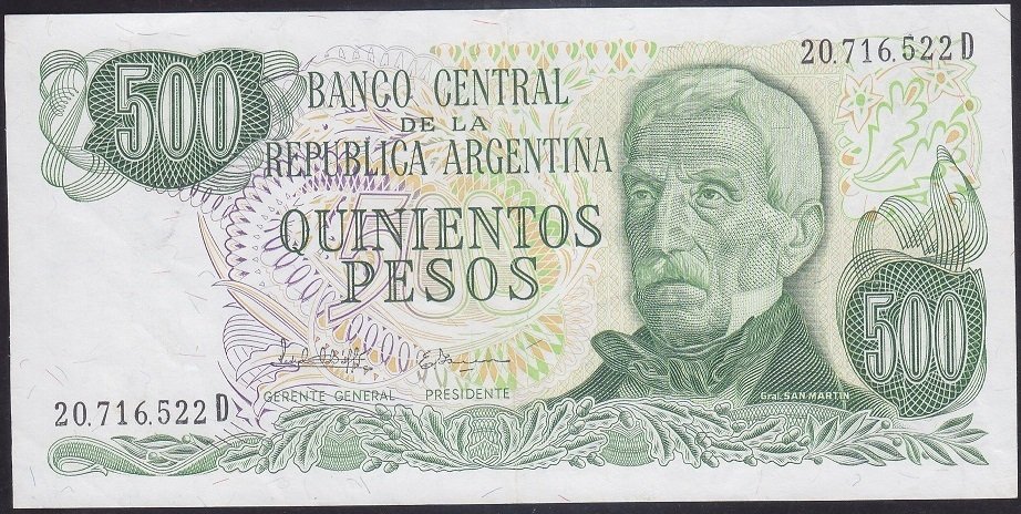 ARJANTİN 500 PESOS 1977 ÇÇT +