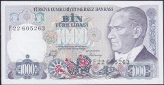 7.Emisyon 2.Tertip 1000 Lira F22 605263 Çil