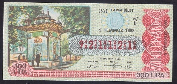1983 9 TEMMUZ YARIM BİLET Y SERİSİ