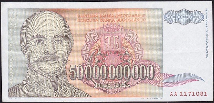 Yugoslavya 50000000000 Dinar 1993 Çok Temiz+ ( AA )