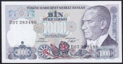 7.Emisyon 1.Tertip 1000 Lira D07 383486 Çil