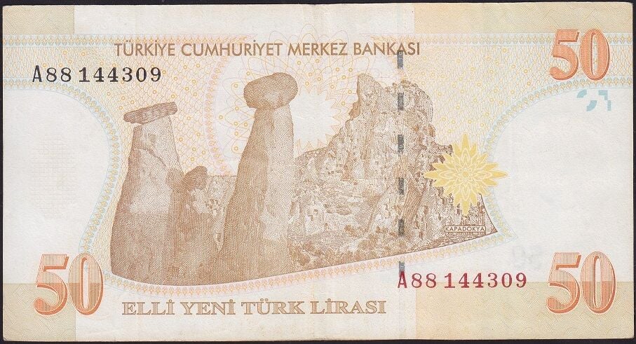 8.Emisyon 50 YTL A88 144309 Çok Temiz+