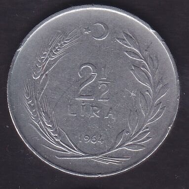 1964 Yılı 2.5 Lira Düz