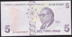 9.Emisyon 2.Tertip 5 Lira B146 978607 Çil