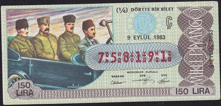 1983 9 Eylül Çeyrek Bilet - Ç Serisi