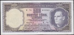 5.Emisyon 4.Tertip 500 Lira Z74 033563 Çok Temiz - Ççt