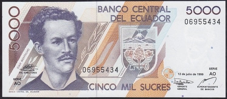Ekvator 5000 Sucres 1999 Çil Pick 128c