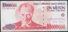 7.Emisyon 10 000 000 Lira C72 493076 Çok Temiz+
