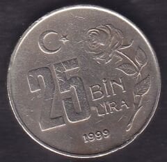 1999 Yılı 25.000 Lira