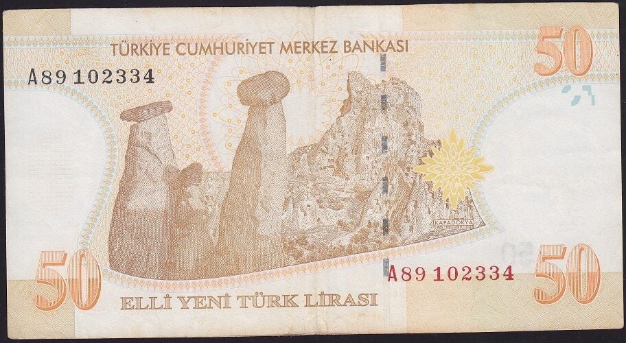 8.Emisyon 50 YTL A89 102334 Çok Temiz+