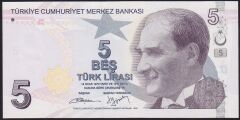 9.Emisyon 2.Tertip 5 Lira B058 464888 Çil