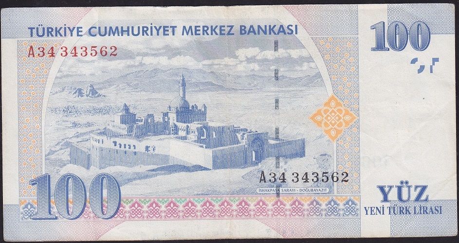 8.Emisyon 100 YTL A34 343562 Çok Temiz+