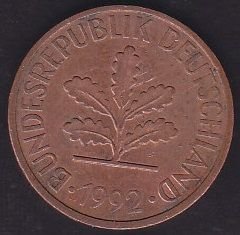 Almanya 2 Pfennig 1992 J