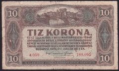 Macaristan 10 Korona 1920 Temiz