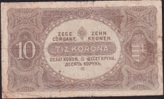 Macaristan 10 Korona 1920 Temiz
