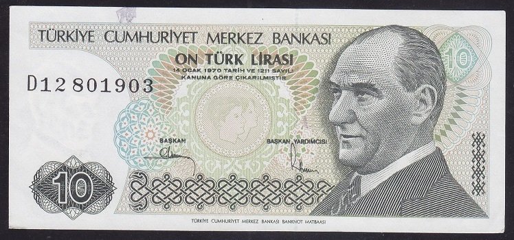 7.EMİSYON 2.TERTİP 10 LİRA D12 801903 ÇİLALTI ÇİL