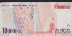 7.Emisyon 10 000 000 Lira F20 773965 Çok Çok Temiz+