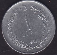 1968 Yılı 1 Lira Düz