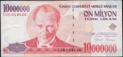 7.Emisyon 10 000 000 Lira C68 014626 Çok Temiz
