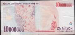 7.Emisyon 10 000 000 Lira C68 014626 Çok Temiz