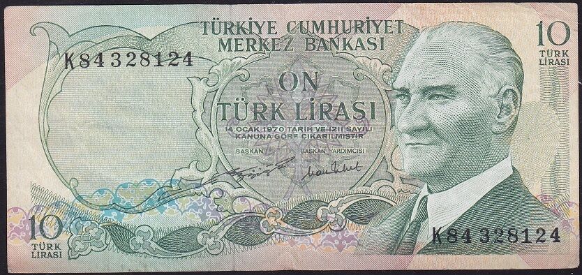 6.Emisyon 2.Tertip 10 Lira K84 328124 Çok Temiz