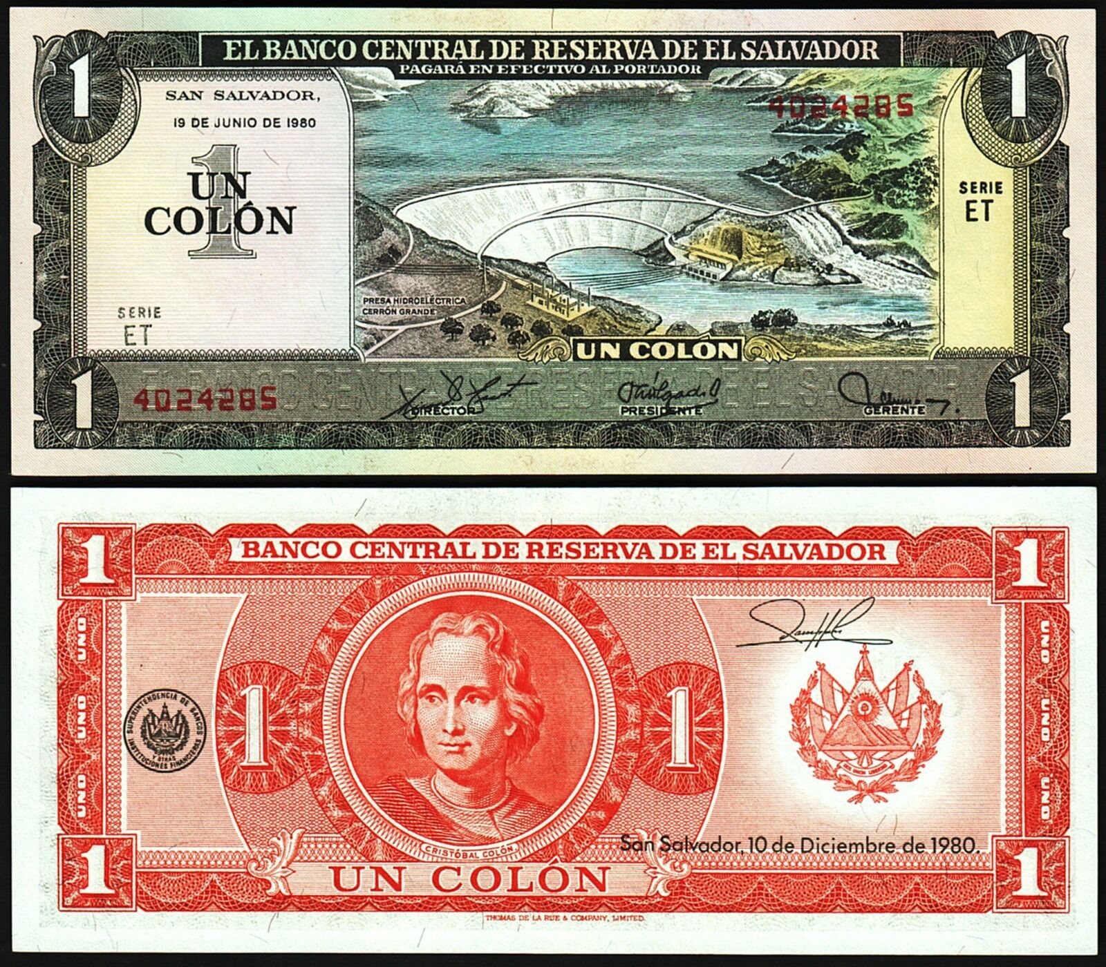 El Salvador 1 Colon 1980 Çil Pick 125b