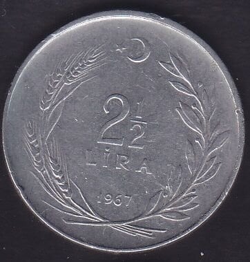 1967 Yılı 2.5 Lira Düz