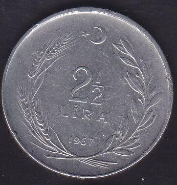 1967 Yılı 2.5 Lira Düz