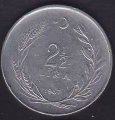 1967 Yılı 2.5 Lira Düz