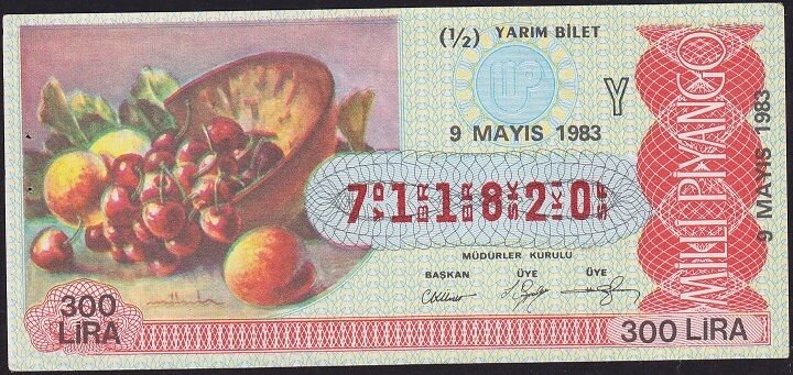 1983 9 Mayıs Yarım Bilet - Y Serisi